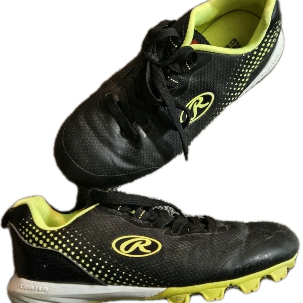 Rawlings Black and Yellow Kids Athletic Shoes